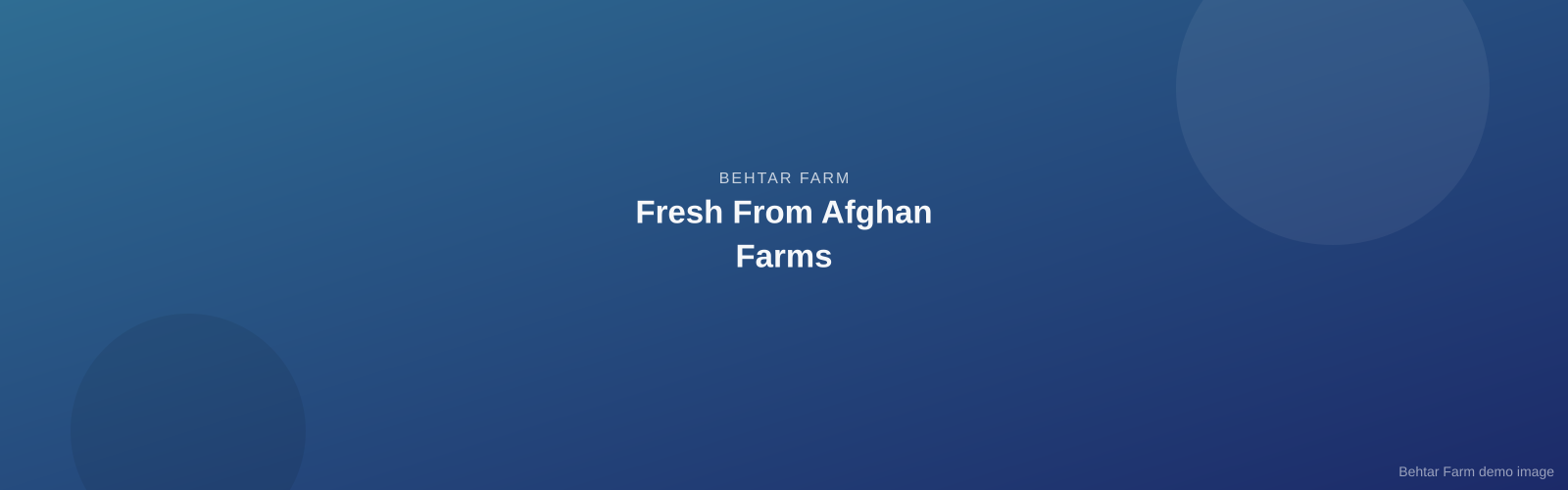 Fresh From Afghan Farms